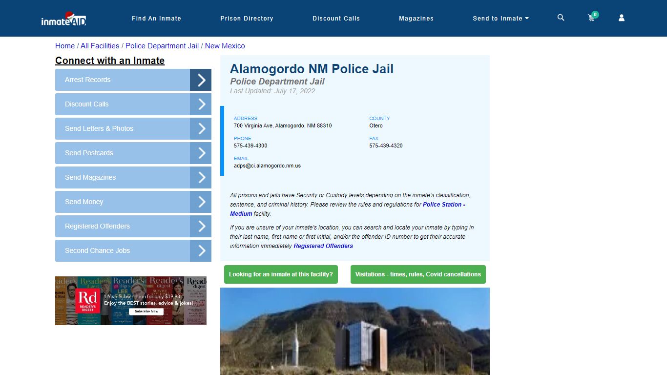 Alamogordo NM Police Jail & Inmate Search - Alamogordo, NM
