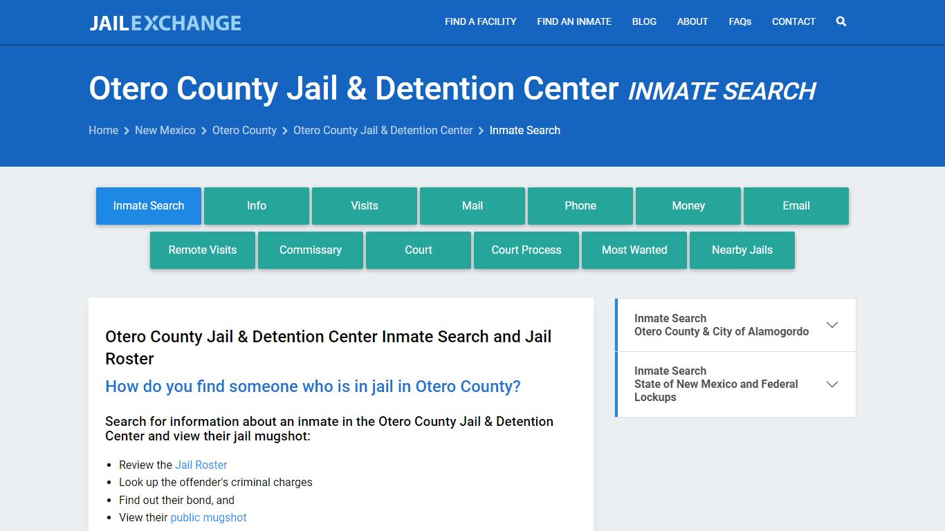 Otero County Jail & Detention Center Inmate Search